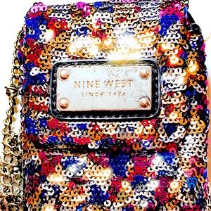 Nine West Purple Sequin Cross body Wallet Purse